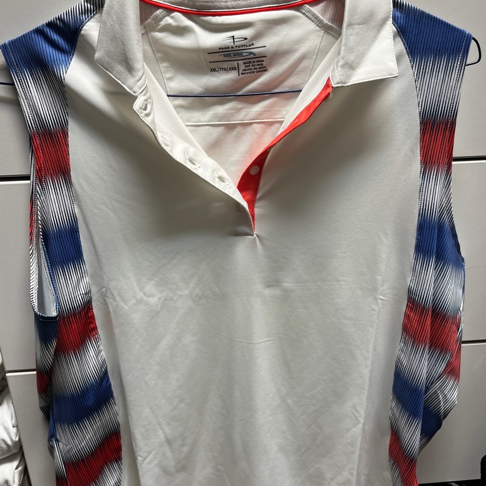 Page & Tuttle Red, White and Blue Golf Polo Shirt